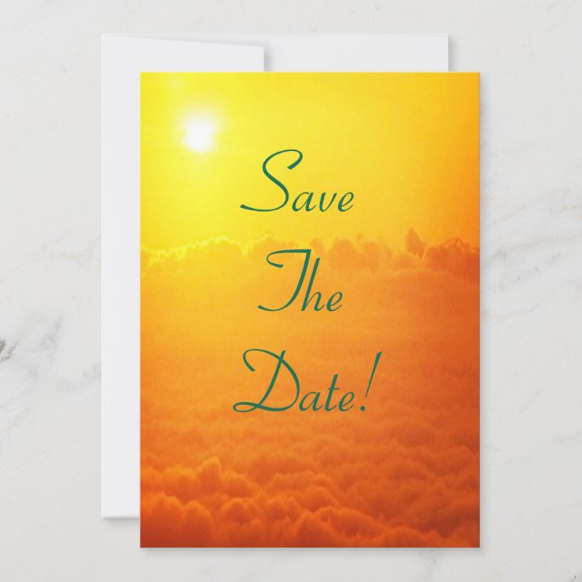 Sunrise Above The Clouds Save The Date Wedding Invitation (Front)