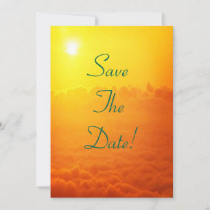 Sunrise Above The Clouds Save The Date Wedding Invitation