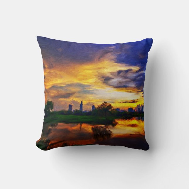 Sunrise | Abstract painting Cushion (Front)