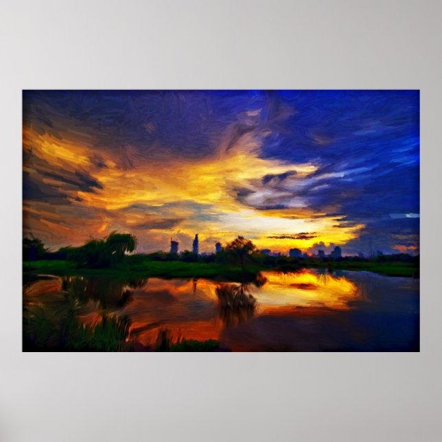 Sunrise | Abstract painting Poster (Front)