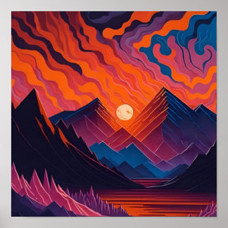 Sunrise and sunset painting | wall decor 