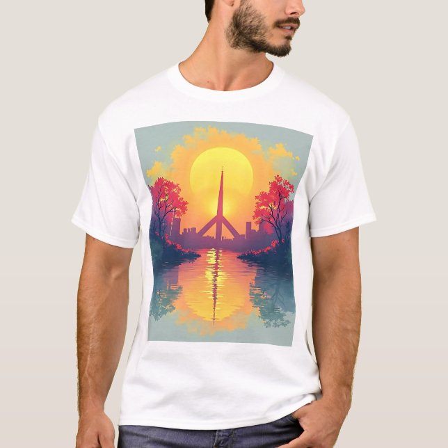 Sunrise Artistic Reflection T-Shirt (Front)