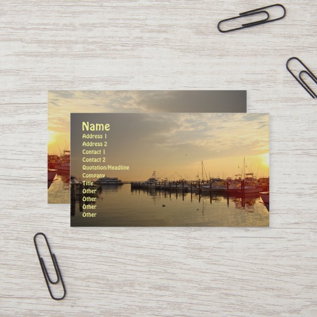 Sunrise at Atlantic Highlands New Jersey Business Card (Front/Back In Situ)
