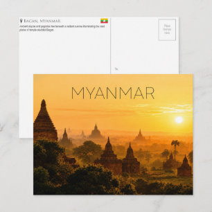 Sunrise at Bagan, Myanmar Travel Postcard