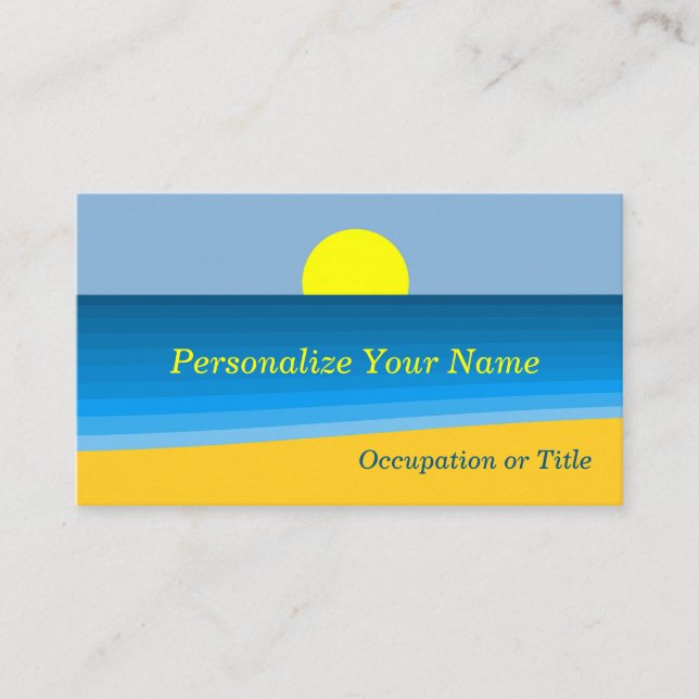 Sunrise at Beach Sunny Ocean Business Card (Front)