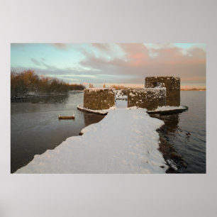 Sunrise at Chasewater Castle, Staffordshire, UK Poster