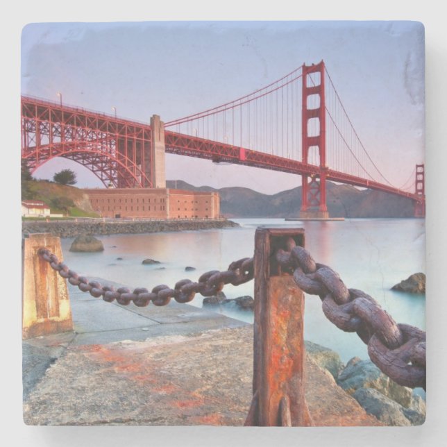 Sunrise At Fort Point Stone Coaster (Front)