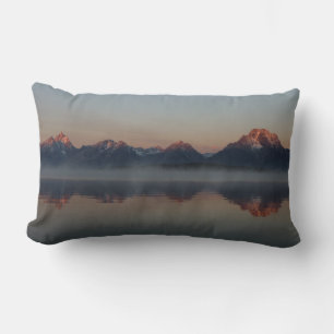 Sunrise at Jackson Dam Grand Teton National Park Lumbar Cushion