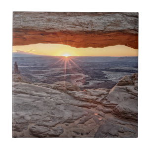 Sunrise at Mesa Arch, Canyonlands National Park Ceramic Tile