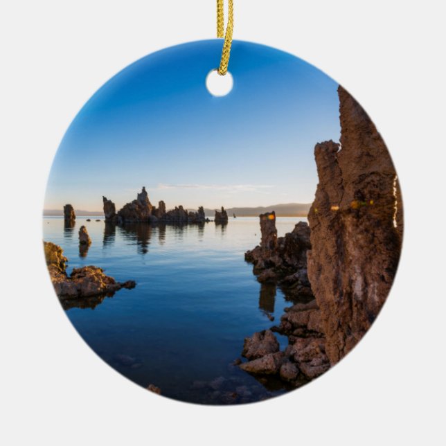 Sunrise at Mono lake, California Ceramic Ornament (Front)