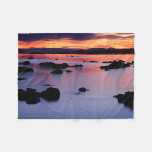 Sunrise at Mono Lake's Black Point Fleece Blanket