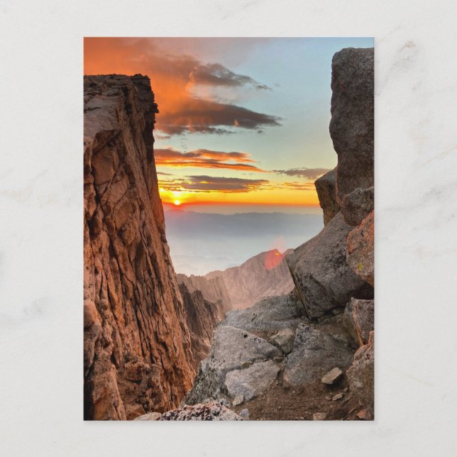 Sunrise at Mt. Whitney Trail Postcard (Front)