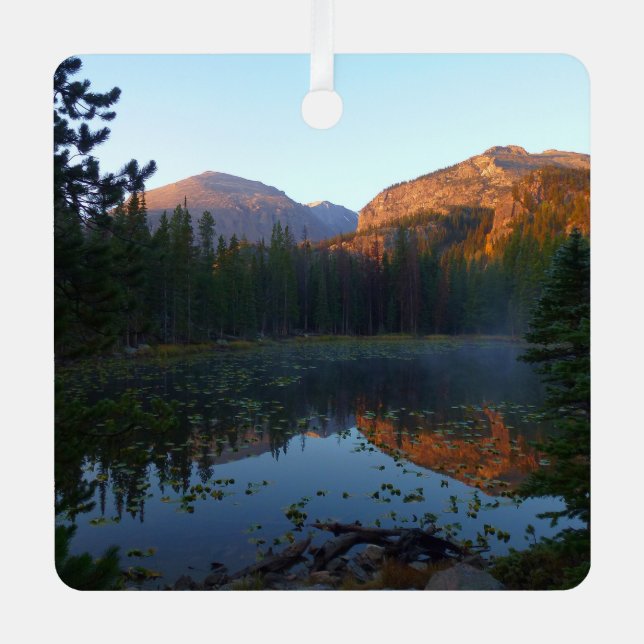 Sunrise at Nymph Lake II Metal Tree Decoration (Front)