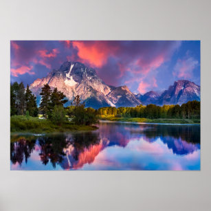 Sunrise at Oxbow Bend Poster