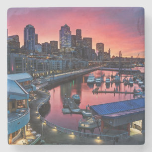 Sunrise at pier 66 looking down on bell harbour stone coaster