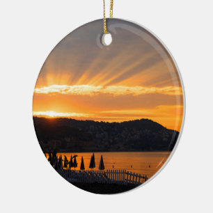 Sunrise At Promenade des Anglais Ceramic Ornament