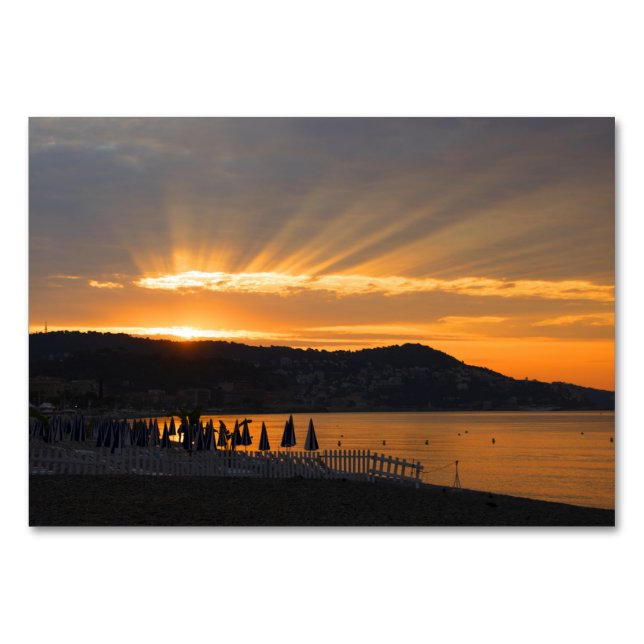Sunrise At Promenade des Anglais Table Number (Front)