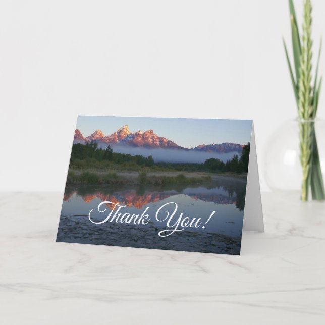 Sunrise at Schwabacker Landing at Grand Teton Thank You Card (Front)