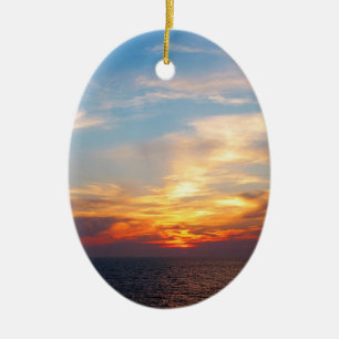 Sunrise At Sea Ceramic Ornament