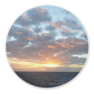 Sunrise at Sea I Pastel Seascape Ceramic Knob