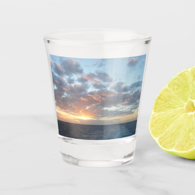 Sunrise at Sea I Pastel Seascape Shot Glass (Front)