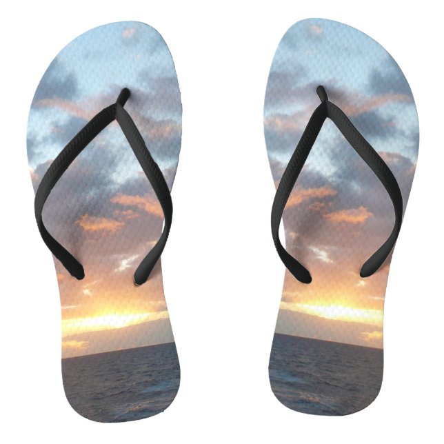 Sunrise at Sea I Pastel Seascape Thongs (Footbed)