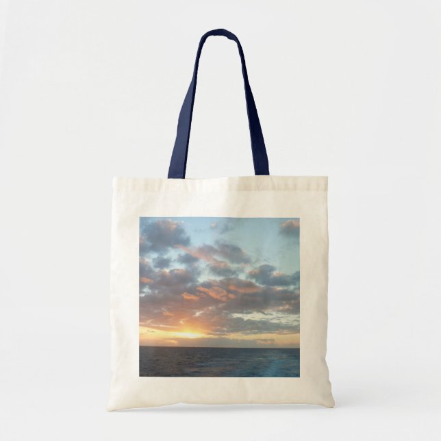 Sunrise at Sea I Pastel Seascape Tote Bag (Front)