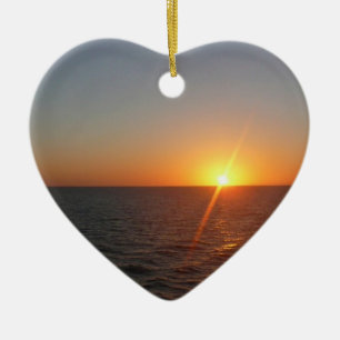 Sunrise at Sea III Ocean Horizon Seascape Ceramic Ornament