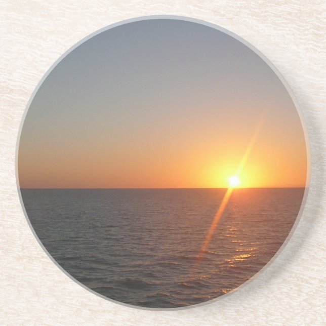 Sunrise at Sea III Ocean Horizon Seascape Coaster (Front)