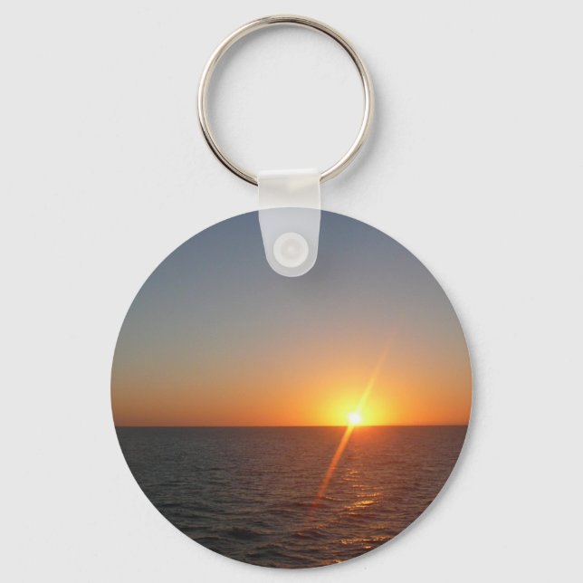 Sunrise at Sea III Ocean Horizon Seascape Key Ring (Front)