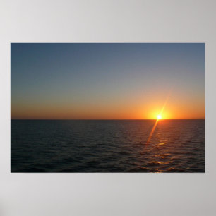 Sunrise at Sea III Ocean Horizon Seascape Poster