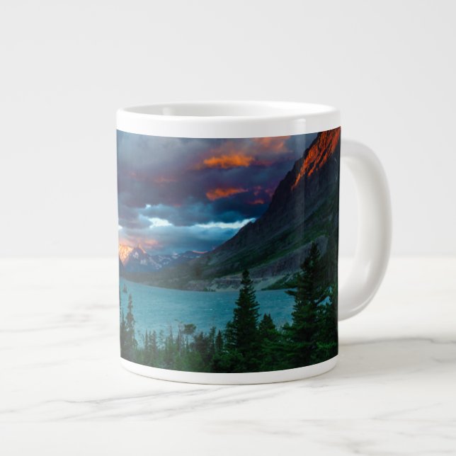 SunRise at St. Mary Lake Large Coffee Mug (Front Right)