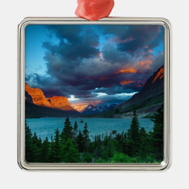 SunRise at St. Mary Lake Metal Ornament (Front)