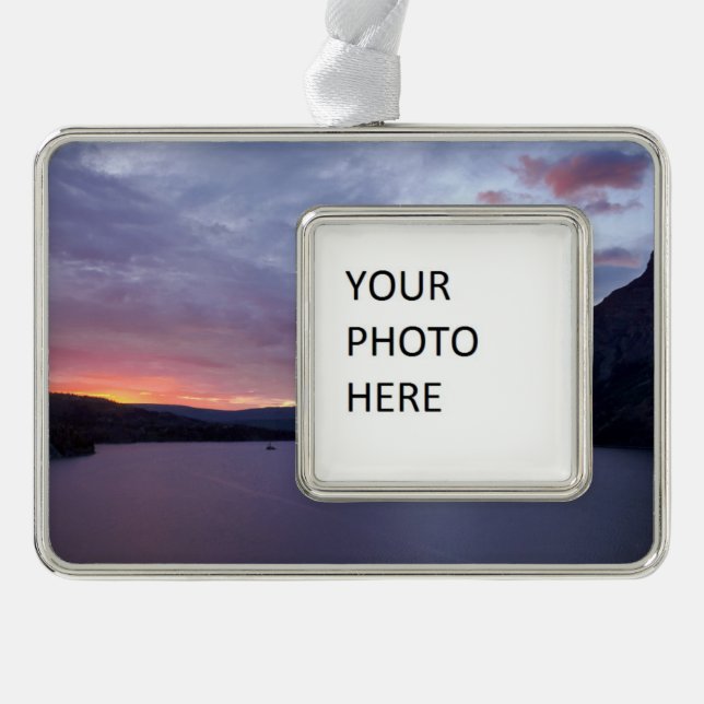 Sunrise at St. Mary Lake Silver Plated Framed Ornament (Front)