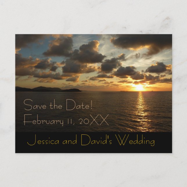 Sunrise at St. Thomas Save the Date Postcard (Front)