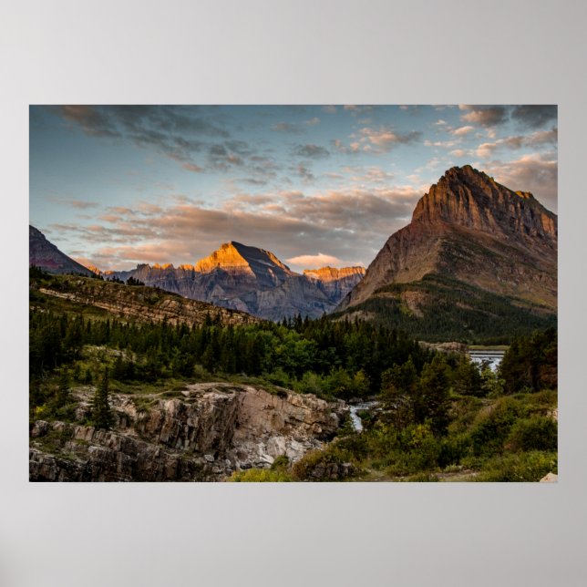 Sunrise at Swiftcurrent Lake Poster (Front)