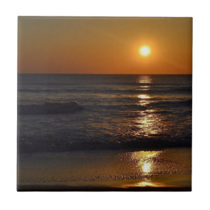 Sunrise at the Beach by Shirley Taylor Ceramic Tile