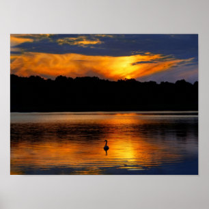 Sunrise at the lake, scenic photograph, poster