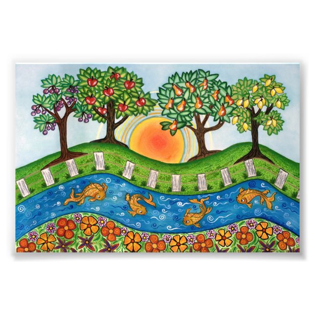 Sunrise at the Orchard quality photographic print (Front)