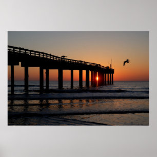 Sunrise at the St. Augustine Beach Pier Poster