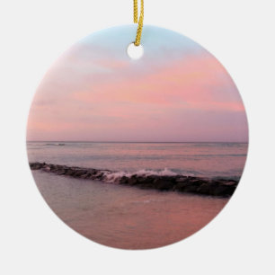 Sunrise at Waikiki Beach Ceramic Ornament