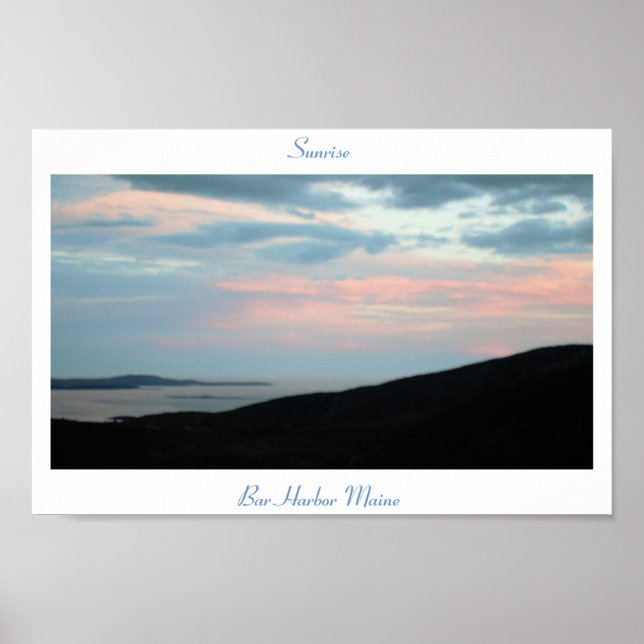 Sunrise Bar Harbor Maine Poster (Front)