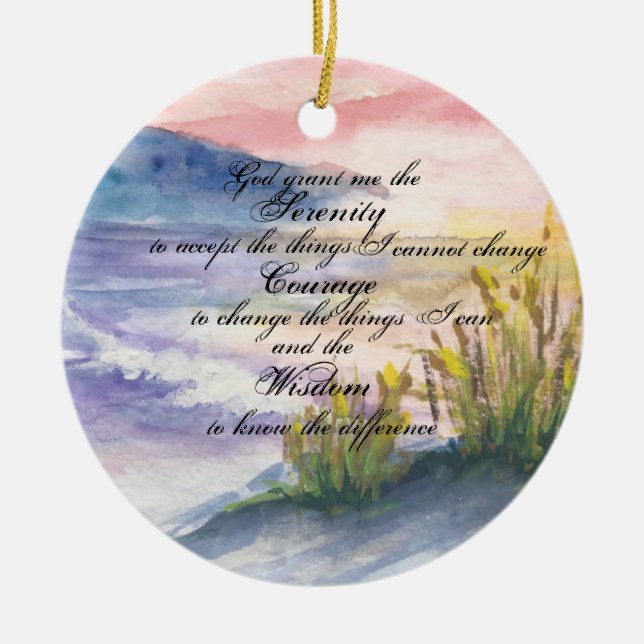 Sunrise Beach Serenity Ceramic Ornament (Front)