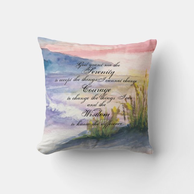 Sunrise Beach Serenity Throw Pillow (Front)