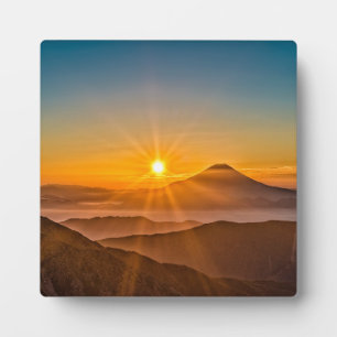 Sunrise between the hills plaque