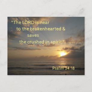 Sunrise Bible Verse Memory Card Psalm 34:18