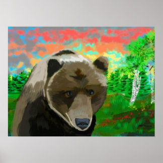 sunrise black bear poster