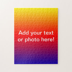 Sunrise Blend of Colours Blue Orange Yellow Text Jigsaw Puzzle