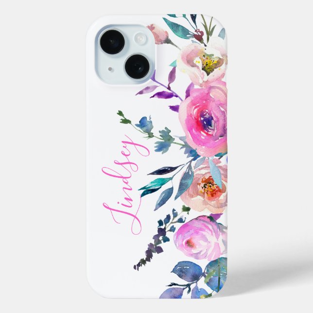 Sunrise Boho Floral Monogram Case-Mate iPhone Case (Back)