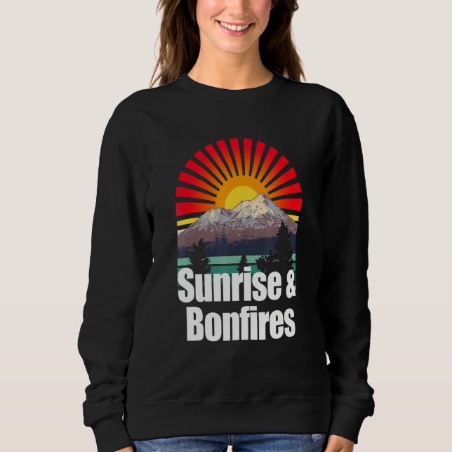 Sunrise Bonfires Camper Tropical Camp Sunny Hiker  Sweatshirt (Front)